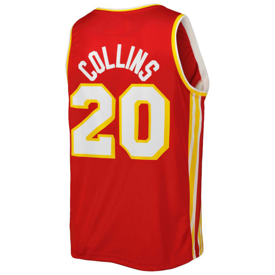 A.Hawks #20 John Collins Supporters Branded 2021-22 Fast Break Player Jersey Red Icon Edition Red Stitched American Basketball Jersey
