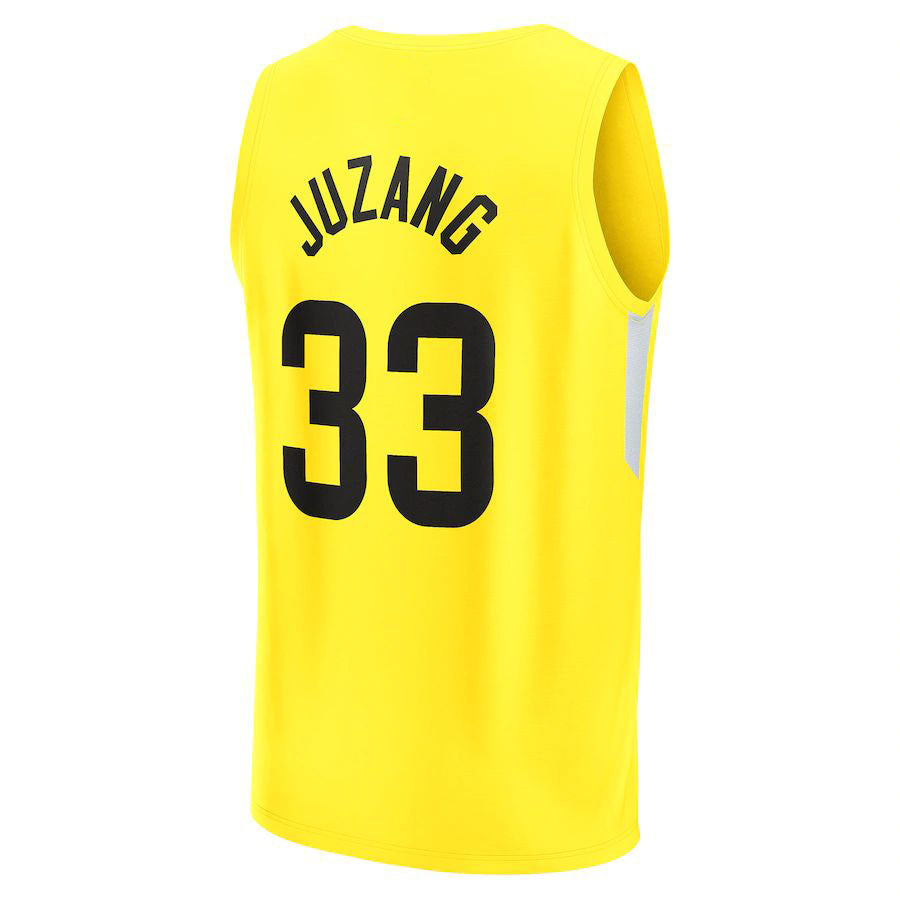 U.Jazz #33 Johnny Juzang Supporters Branded 2022-23 Fast Break Replica Player Jersey  Icon Edition Yellow Stitched American Basketball Jersey