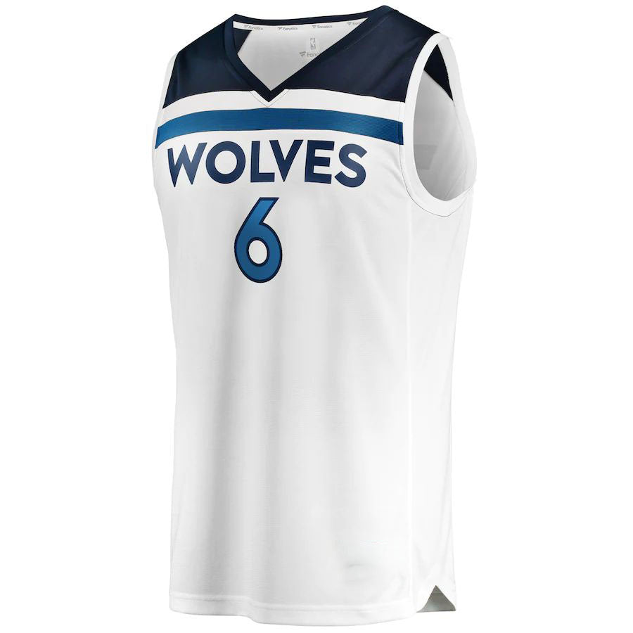 M.Timberwolves #6 Jordan McLaughlin Supporters Branded  Fast Break Player Jersey Association Edition White Stitched American Basketball Jersey