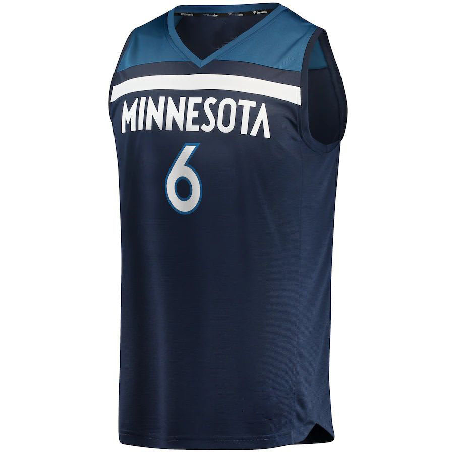 M.Timberwolves #6 Jordan McLaughlin Supporters Branded  Fast Break Player Jersey  Icon Edition Navy Stitched American Basketball Jersey