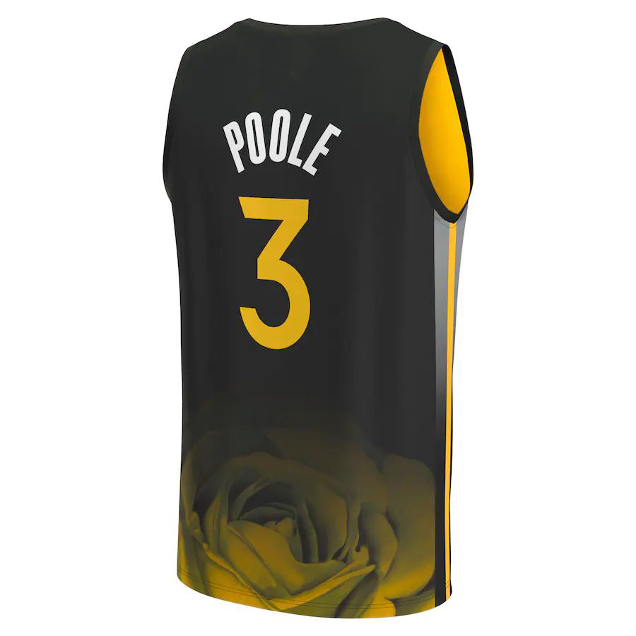 G.State Warriors #3 Jordan Poole Supporters Branded 2022-23 Fastbreak Jersey City Edition Black Stitched American Basketball Jersey