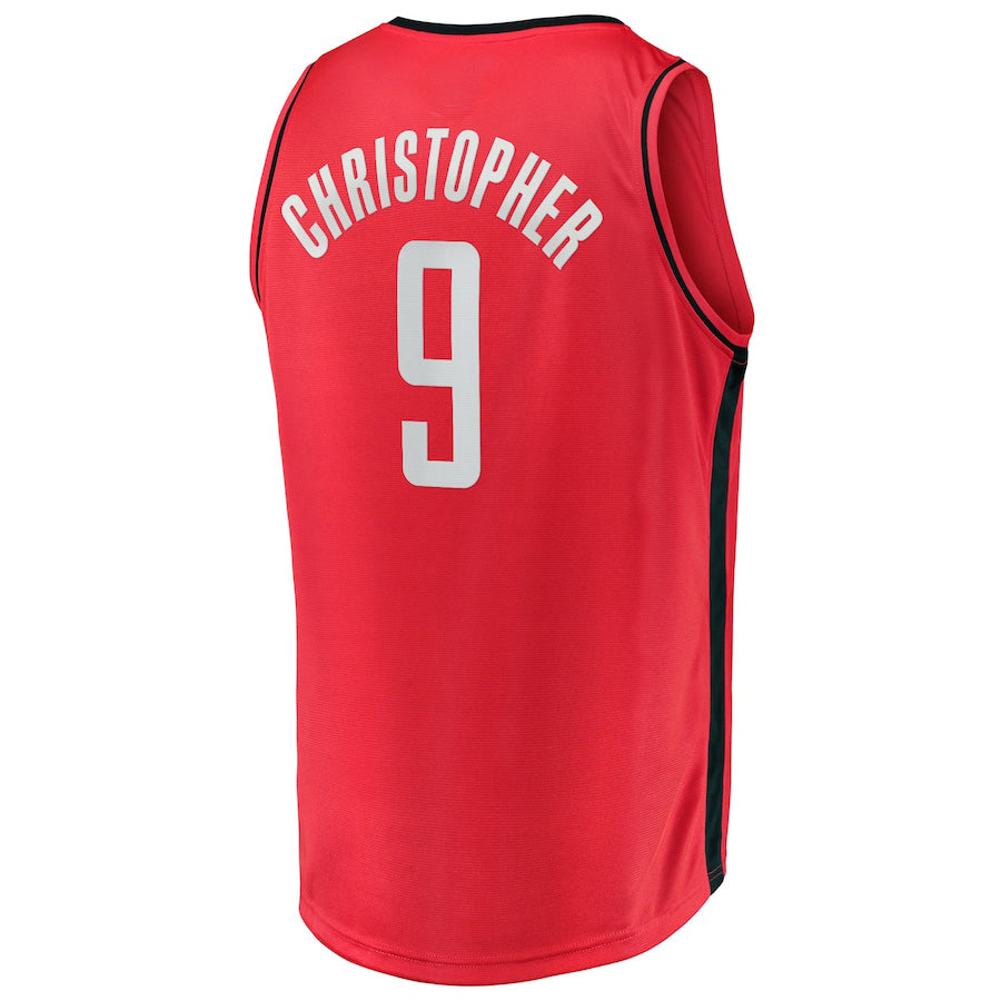 H.Rockets #9 Josh Christopher Supporters Branded 2021-22 Fast Break Replica Jersey Icon Edition Red Stitched American Basketball Jersey