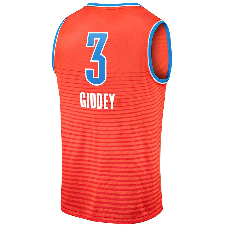 OC.Thunder #3 Josh Giddey Supporters Branded 2022-23 Fast Break Replica Jersey Orange Statement Edition Stitched American Basketball Jersey