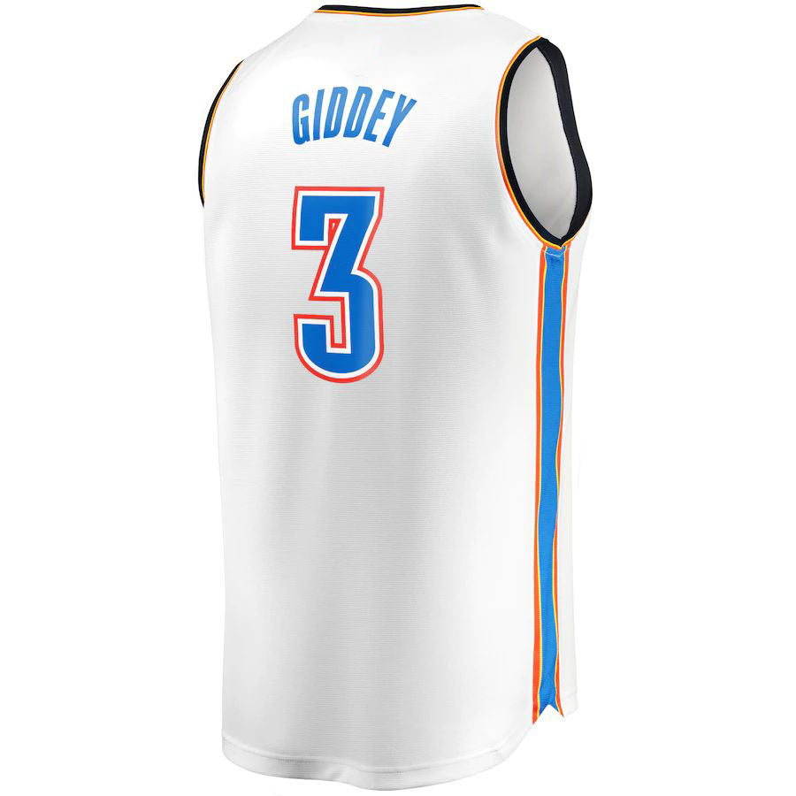 OC.Thunder #3 Josh Giddey Supporters Branded 2022-23 Fast Break Replica Jersey White Association Edition Stitched American Basketball Jersey
