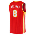 A.Hawks #8 Justin Holiday Supporters Branded Fast Break Replica Jersey Icon Edition Red Stitched American Basketball Jersey