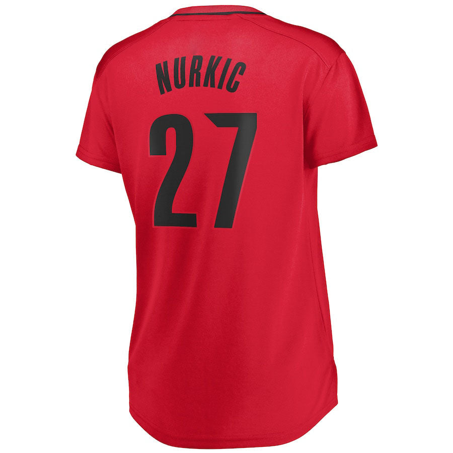 P.Trail Blazers #27 Jusuf Nurkic Supporters Branded Women's Fast Break Player Jersey Red Statement Edition Stitched American Basketball Jersey