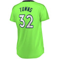 M.Timberwolves #32 Karl-Anthony Towns Supporters Branded Women's Fast Break Replica Player Jersey Statement Edition  Green Stitched American Basketball Jersey