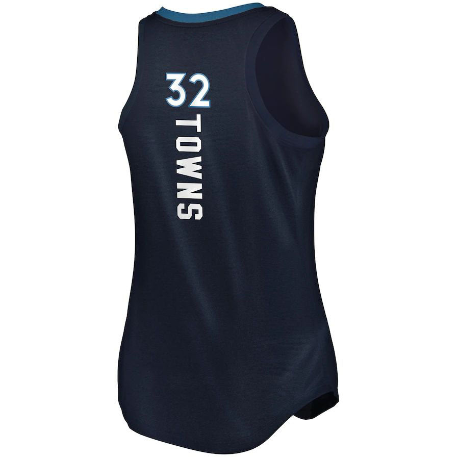 M.Timberwolves #32 Karl-Anthony Towns Supporters Branded Women's Fast Break Tank Jersey Navy Stitched American Basketball Jersey
