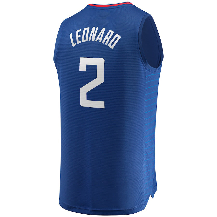 LA.Clippers #2 Kawhi Leonard Supporters Branded 2019-20 Fast Break Replica Jersey Icon Edition Royal Stitched American Basketball Jersey