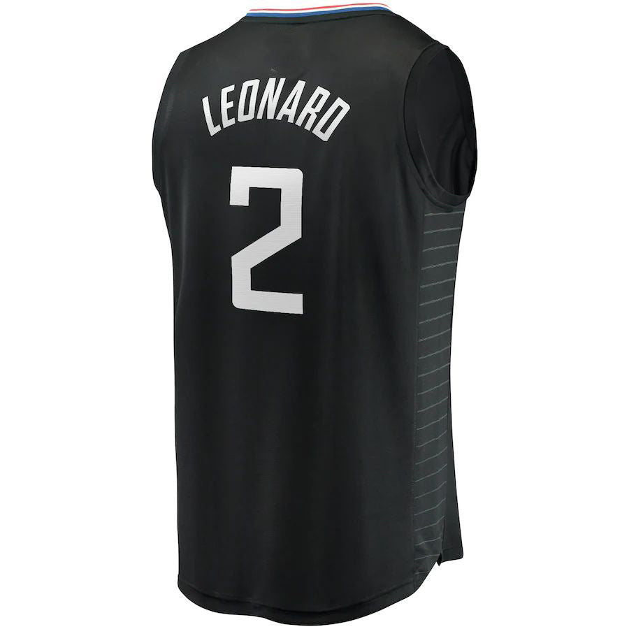 LA.Clippers #2 Kawhi Leonard Supporters Branded 2020-21 Fast Break Player Jersey  Black Statement Edition Stitched American Basketball Jersey