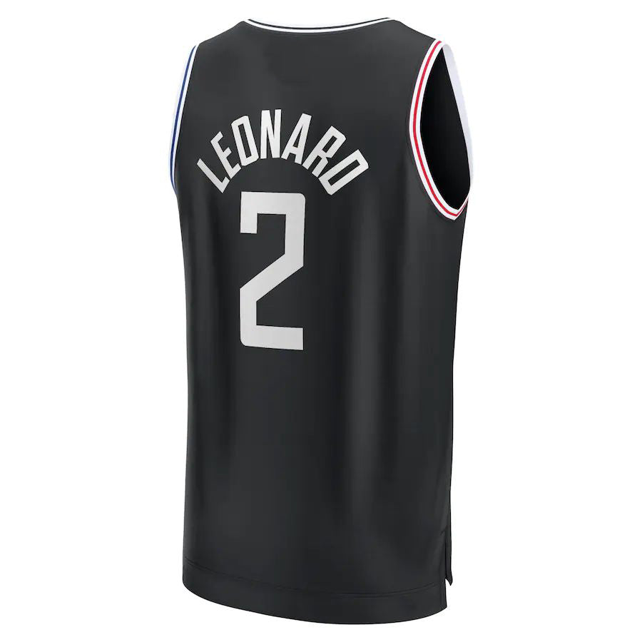 LA.Clippers #2 Kawhi Leonard Supporters Branded 2022-23 Fastbreak Jersey Black Stitched American Basketball Jersey