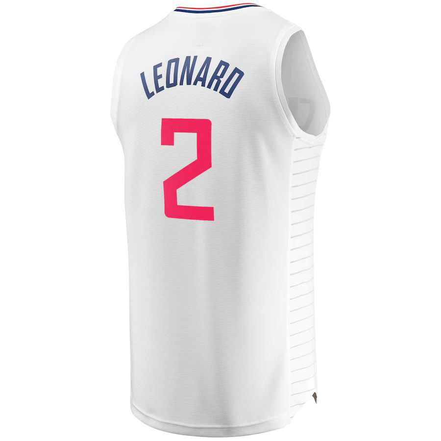 LA.Clippers #2 Kawhi Leonard Supporters Branded Fast Break Replica Player Jersey Association Edition White Stitched American Basketball Jersey