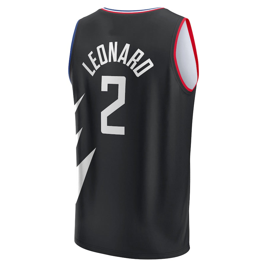 LA.Clippers #2 Kawhi Leonard Supporters Branded 2021-22 Fast Break Player Jersey Black Statement Edition Stitched American Basketball Jersey
