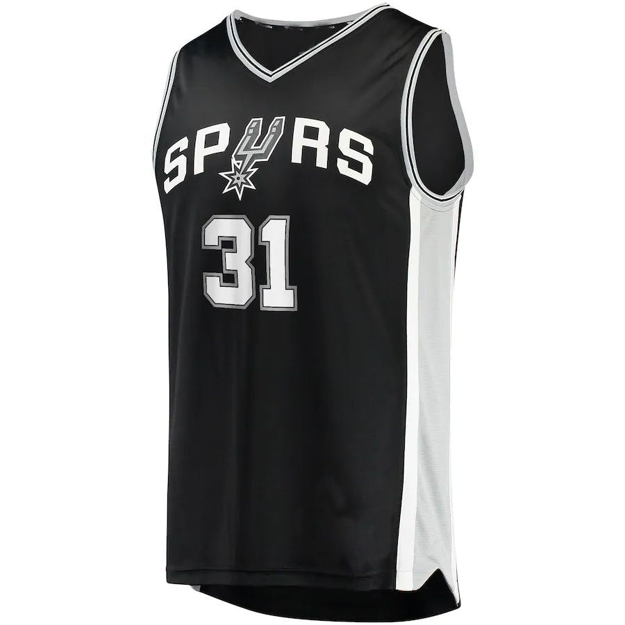 S.Antonio Spurs #31 Keita Bates-Diop Supporters Branded 2021-22 Fast Break Replica Jersey Icon Edition Black Stitched American Basketball Jersey