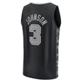 S.Antonio Spurs #3 Keldon Johnson Supporters Branded 2022-23 Fast Break Replica Player Jersey Statement Edition Black Stitched American Basketball Jersey