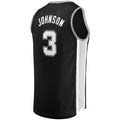 S.Antonio Spurs #3 Keldon Johnson Supporters Branded Fast Break Replica Jersey Icon Edition Black Stitched American Basketball Jersey