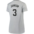 S.Antonio Spurs #3 Keldon Johnson Supporters Branded Women's Fast Break Replica Jersey Silver Statement Edition Stitched American Basketball Jersey