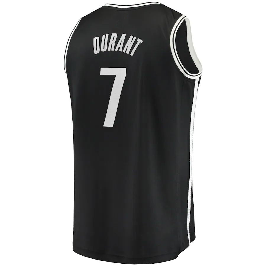 B.Nets #7 Kevin Durant Supporters Branded 2019-20 Fast Break Replica Jersey Black Icon Edition Stitched American Basketball Jersey