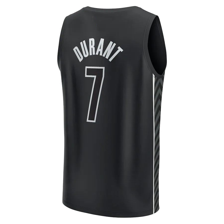 B.Nets #7 Kevin Durant Supporters Branded 2022-23 Fast Break Player Jersey Black Statement Edition Stitched American Basketball Jersey