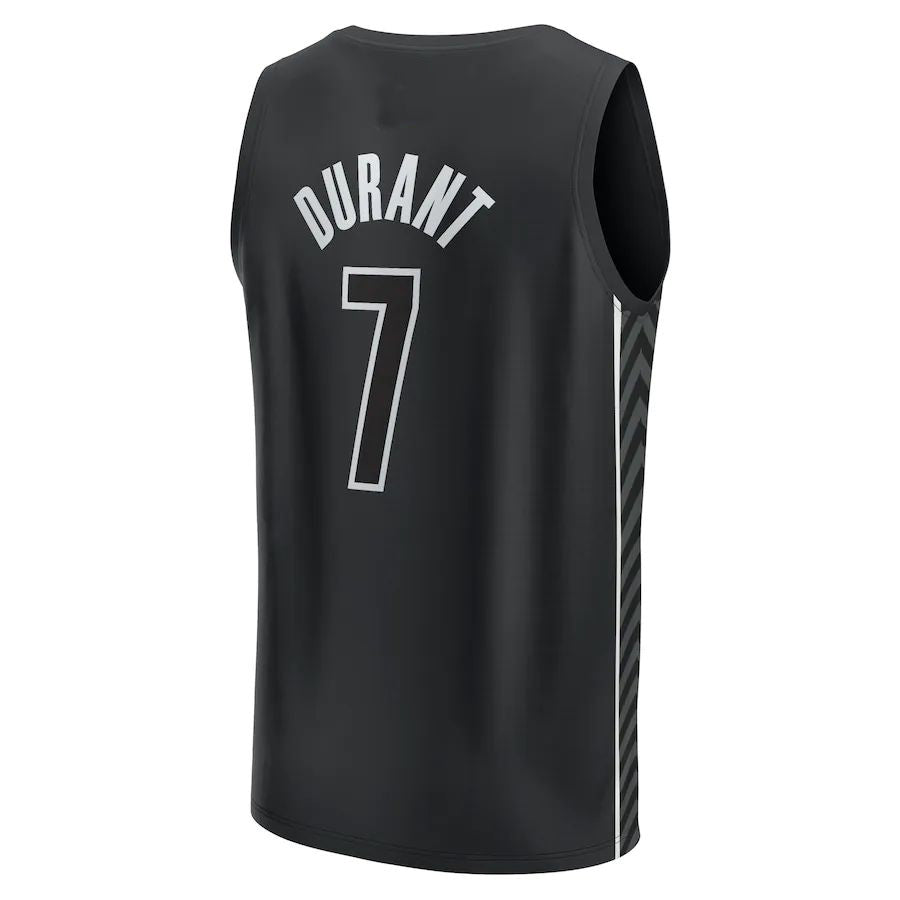 B.Nets #7 Kevin Durant Supporters Branded 2022-23 Fast Break Player Jersey Black Statement Edition Stitched American Basketball Jersey