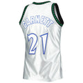 M.Timberwolves #21 Kevin Garnett Mitchell & Ness 1997-98 Hardwood Classics 75th Anniversary Swingman Jersey Platinum Stitched American Basketball Jersey
