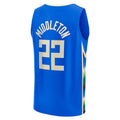 M.Bucks #22 Khris Middleton Supporters Branded  2022-23 Fastbreak Jersey City Edition Royal Stitched American Basketball Jersey