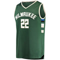 M.Bucks #22 Khris Middleton Supporters Branded Fast Break Road Replica Player Jersey Green Icon Edition Stitched American Basketball Jersey