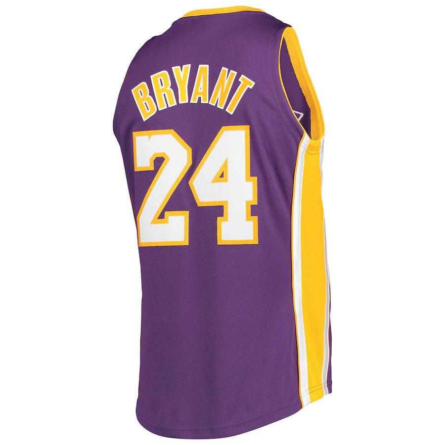 LA.Lakers #24 Kobe Bryant Mitchell & Ness 2007-08 Hardwood Classics 60th Season Authentic Jersey Purple Stitched American Basketball Jersey