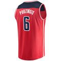 W.Wizards #6 Kristaps Porzingis Supporters Branded  Fast Break Replica Jersey Red Icon Edition Stitched American Basketball Jersey