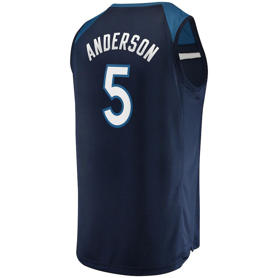 M.Timberwolves #5 Kyle Anderson Supporters Branded Fast Break Replica Jersey Navy Stitched American Basketball Jersey