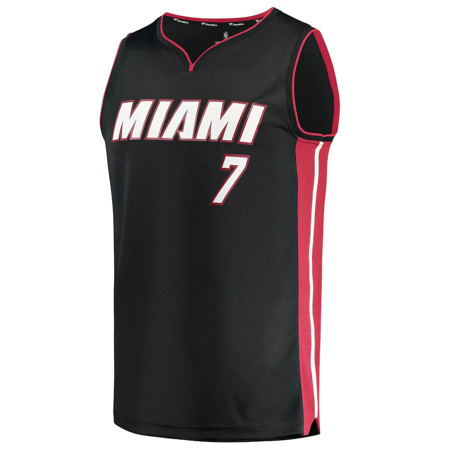 M.Heat #7 Kyle Lowry  Supporters Branded  2021-22 Fast Break Replica Jersey Icon Edition Black Stitched American Basketball Jersey