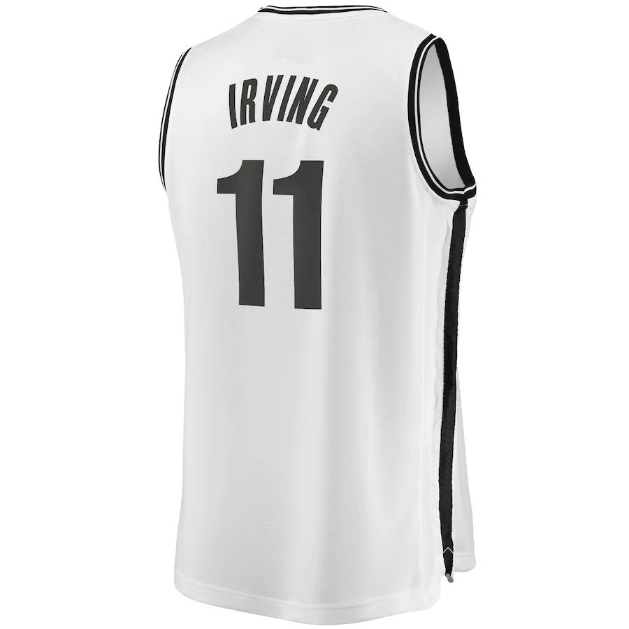 B.Nets #11 Kyrie Irving Supporters Branded 2019 Fast Break Player Movement Jersey Icon Edition White Stitched American Basketball Jersey