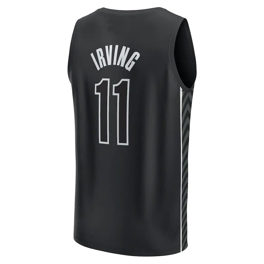 B.Nets #11 Kyrie Irving Supporters Branded 2022-23 Fast Break Player Jersey Black Statement Edition Stitched American Basketball Jersey