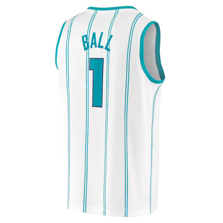 C.Hornets #1 LaMelo Ball Supporters Branded 2022-23 Fast Break Replica Jersey White Association Edition Stitched American Basketball Jersey