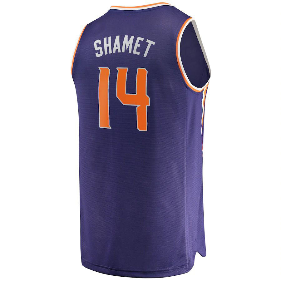 P.Suns #14 Landry Shamet Supporters Branded  2021-22 Fast Break Replica Jersey Icon Edition Purple Stitched American Basketball Jersey