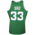 B.Celtics #33 Larry Bird Mitchell & Ness 1985-86 Hardwood Classics Authentic Jersey Kelly Green Stitched American Basketball Jersey