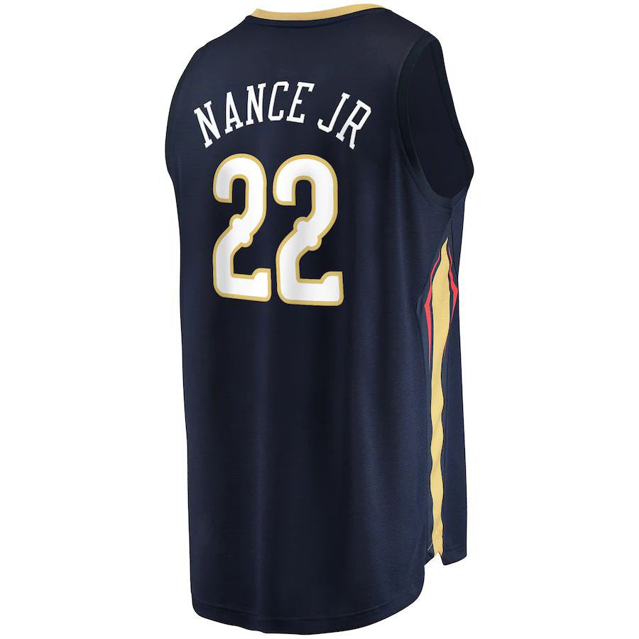 NO.Pelicans #22 Larry Nance Jr. Supporters Branded 2021-22 Fast Break Replica Jersey  Icon Edition Navy Stitched American Basketball Jersey