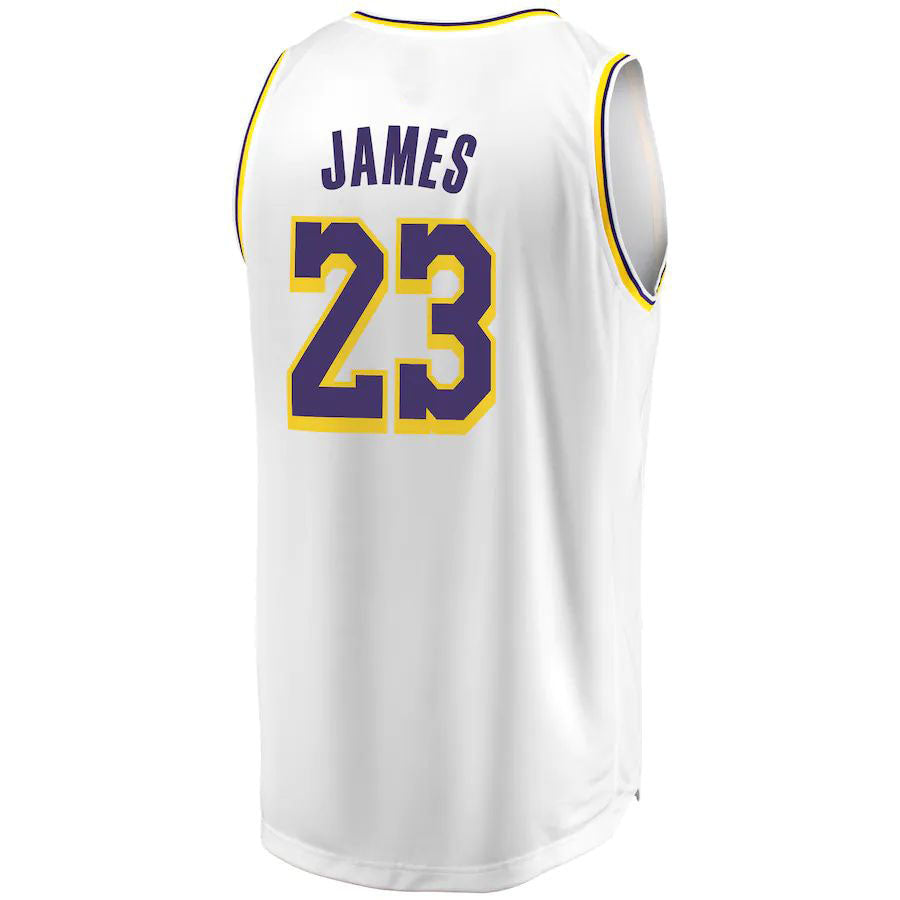 LA.Lakers #23 LeBron James Supporters Branded 2018-19 Fast Break Replica Jersey White Association Edition Stitched American Basketball Jersey