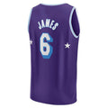 LA.Lakers #6 LeBron James Supporters Branded 2021-22 Fast Break Replica Jersey City Edition Purple Stitched American Basketball Jersey