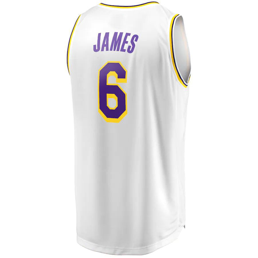 LA.Lakers #6 LeBron James Supporters Branded 2021-22 Fast Break Replica Player Jersey White Association Edition Stitched American Basketball Jersey