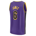 LA.Lakers #6 LeBron James Supporters Branded 2022-23 Fast Break Replica Player Jersey Statement Edition Purple Stitched American Basketball Jersey