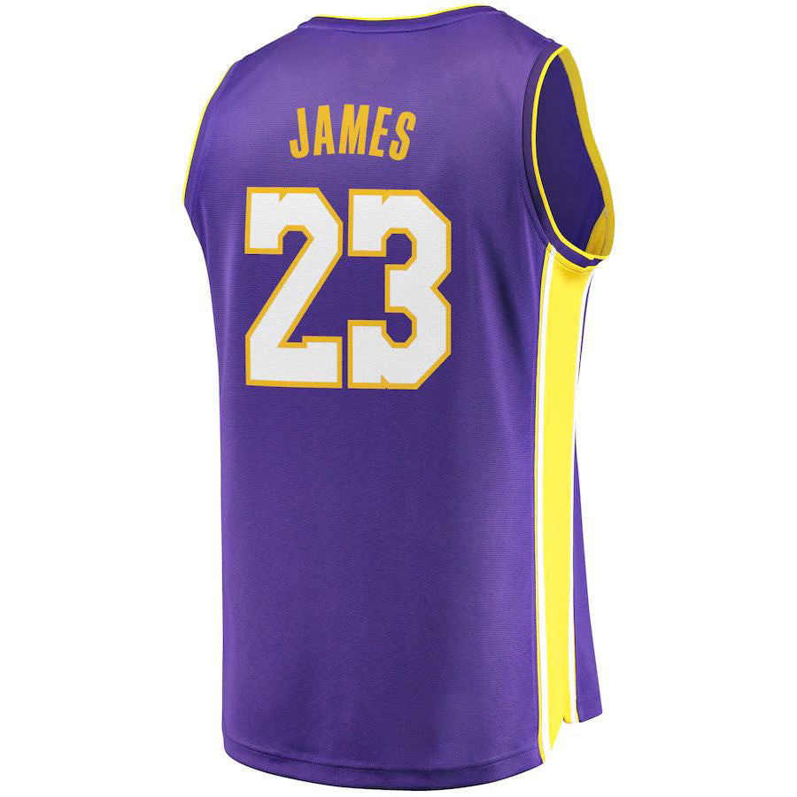 LA.Lakers #23 LeBron James Supporters Branded Fast Break Replica Jersey Purple Statement Edition Stitched American Basketball Jersey