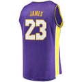 LA.Lakers #23 LeBron James Supporters Branded Fast Break Replica Jersey Purple Statement Edition Stitched American Basketball Jersey