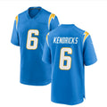 LA.Chargers #6 Eric Kendricks Game Jersey - Powder Blue Stitched American Football Jerseys