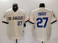 Los Angeles Dodgers #27 Mike Trout Number Cream 2024 City Connect Limited Stitched Baseball Jersey