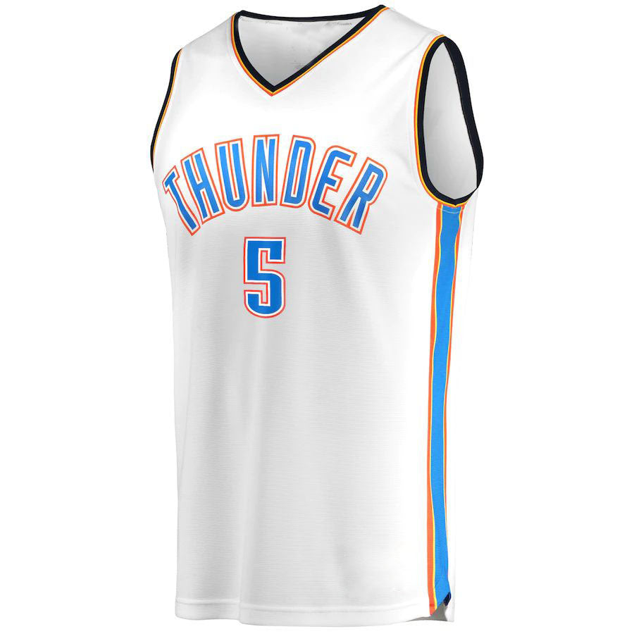 OC.Thunder #5 Luguentz Dort Supporters BrandedFast Break Player Jersey Association Edition White Stitched American Basketball Jersey