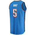 OC.Thunder #5 Luguentz Dort Supporters Branded  Fast Break Player Jersey  Icon Edition  Blue Stitched American Basketball Jersey