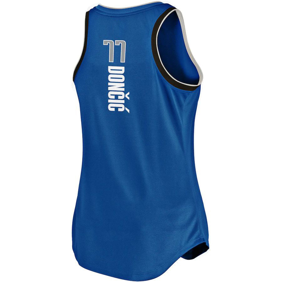 D.Mavericks #77 Luka Doncic Supporters Branded Fast Break Team Tank Jersey Blue Icon Edition Stitched American Basketball Jersey