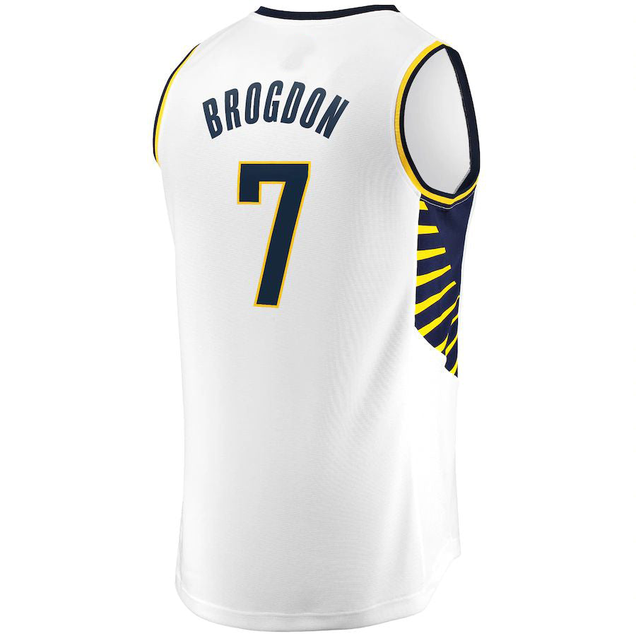 IN.Pacers #7 Malcolm Brogdon Supporters Branded Fast Break Replica Jersey White Association Edition Stitched American Basketball Jersey
