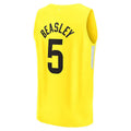 U.Jazz #5 Malik Beasley Supporters Branded Fast Break Replica Jersey  Icon Edition Yellow Stitched American Basketball Jersey